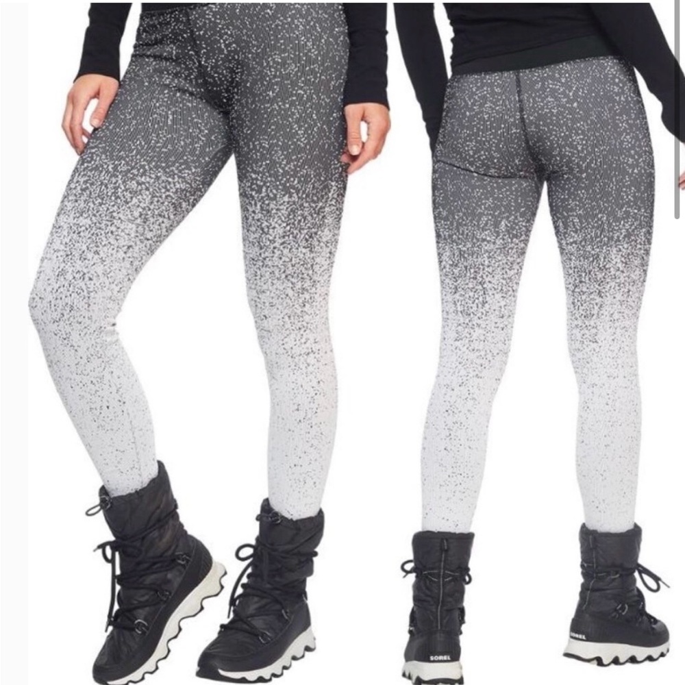 Athleta Flurry Base Ombré Tight Black White medium